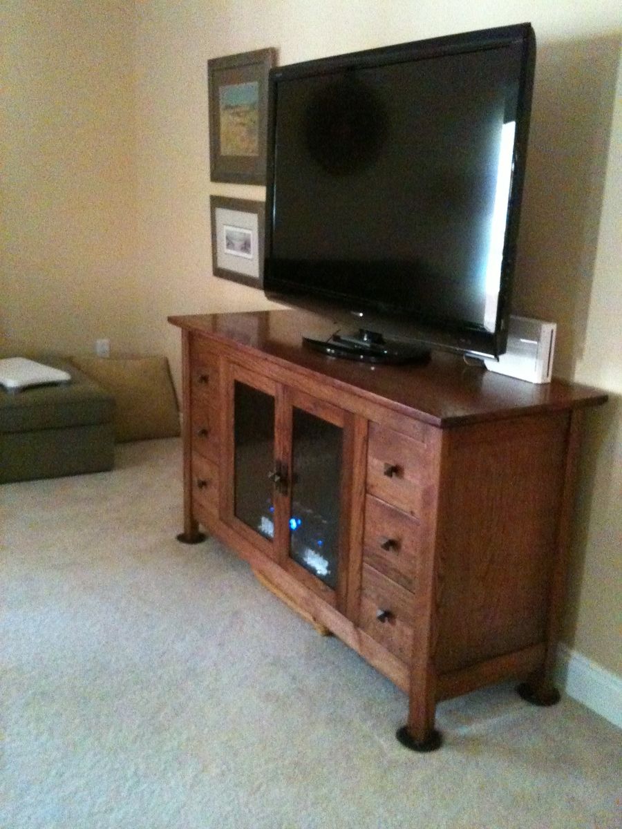 Hand Crafted Tv From Reclaimed Oak by Vintage Woodworks Of