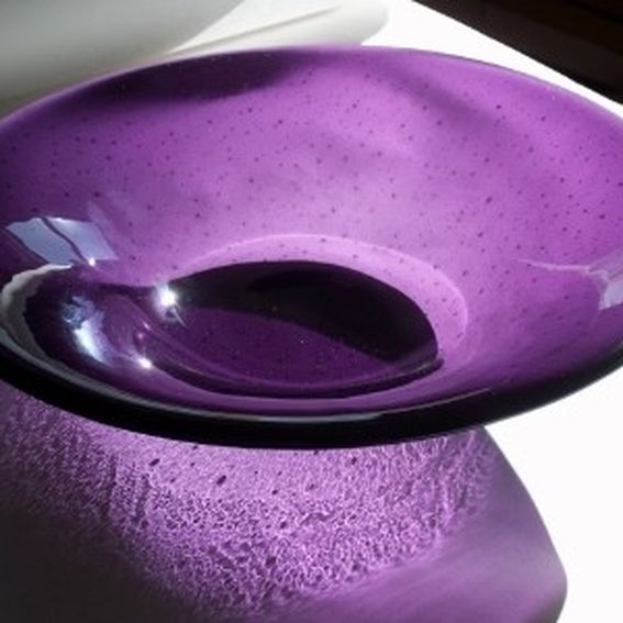 Custom Amethyst Purple Glass Bowl by Sunflower Glassworks