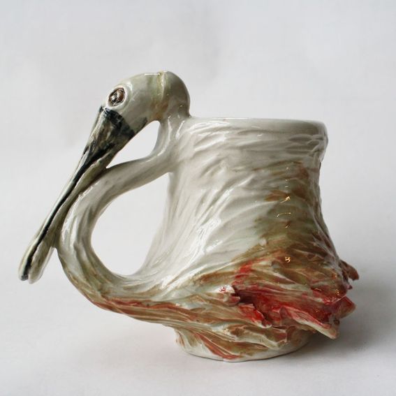 Hand Crafted Animal Shaped Mugs by Sara E. Lynch