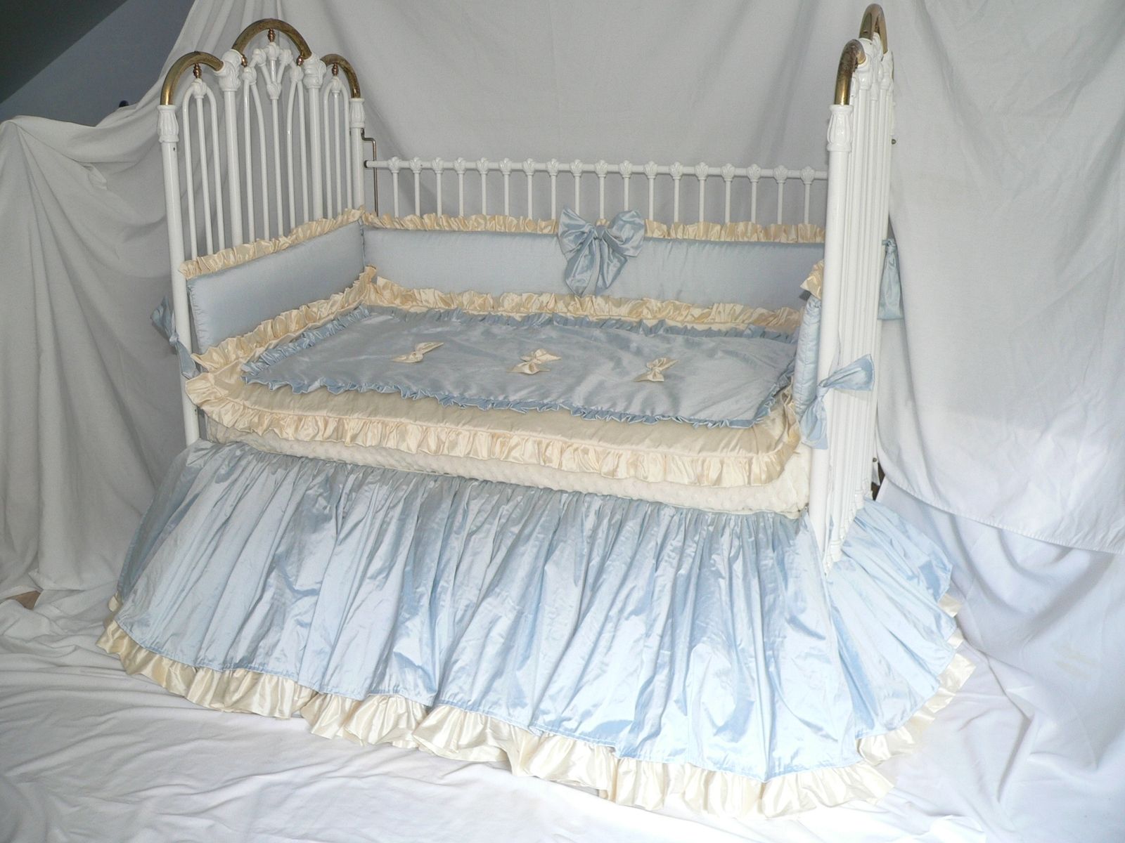Handmade Baby Boy's Blue Bliss Crib Bedding by Caty's Cribs