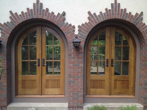 Custom Made Arched Quarter Sawn White Oak Entry Doors