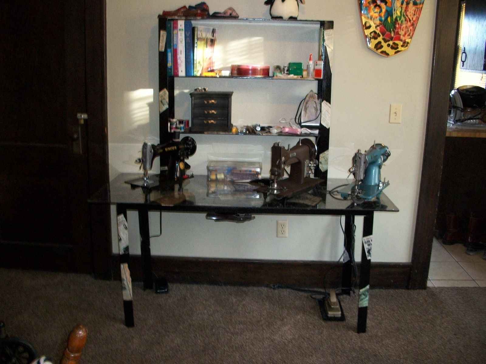 Hand Made Custom Built Sewing Station With Vintage Machines by Jacob