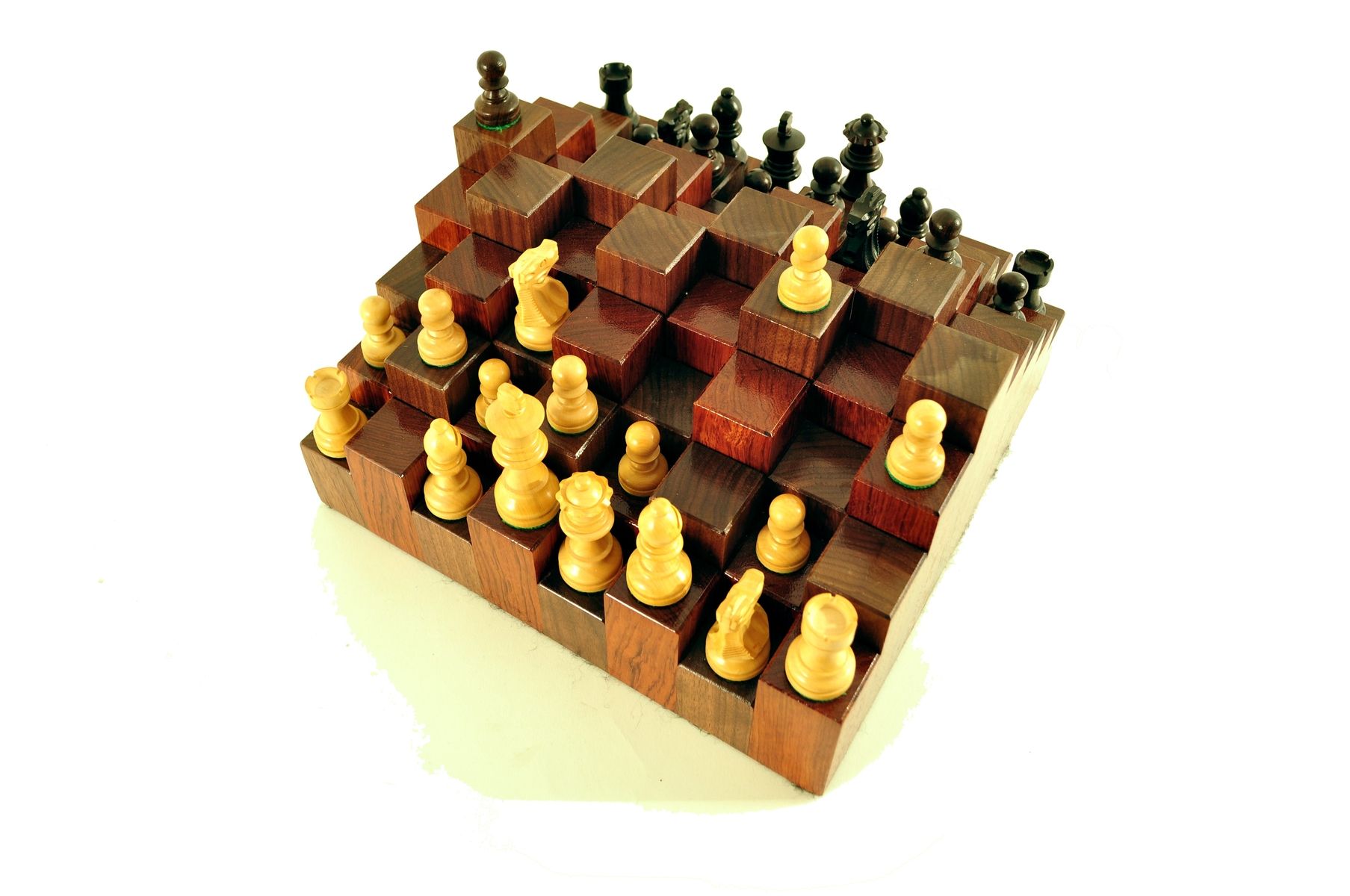 Custom Made 3d Wooden Chess Set