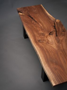 Custom Made Live Edge Black Walnut Wood Coffee Table