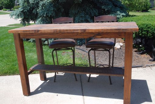 Custom Made Unique Barn Wood Bar Height Table