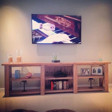 Custom Made 8ft Rustic Tv Stand W/ 6 Console Stations