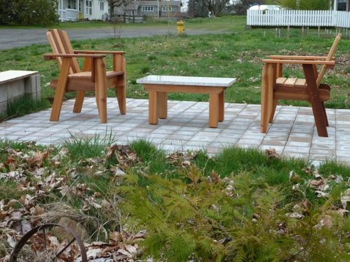 Custom Made Porch Chair & Outdoor Cedar Stone Table