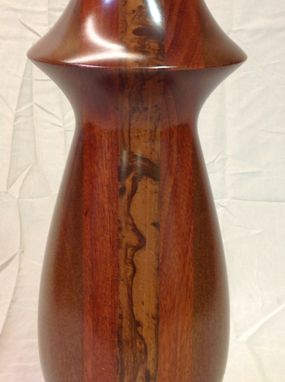 Custom Made Handmade Brazilian Leopardwood, Bloodwood, & Marblewood Table Lamp