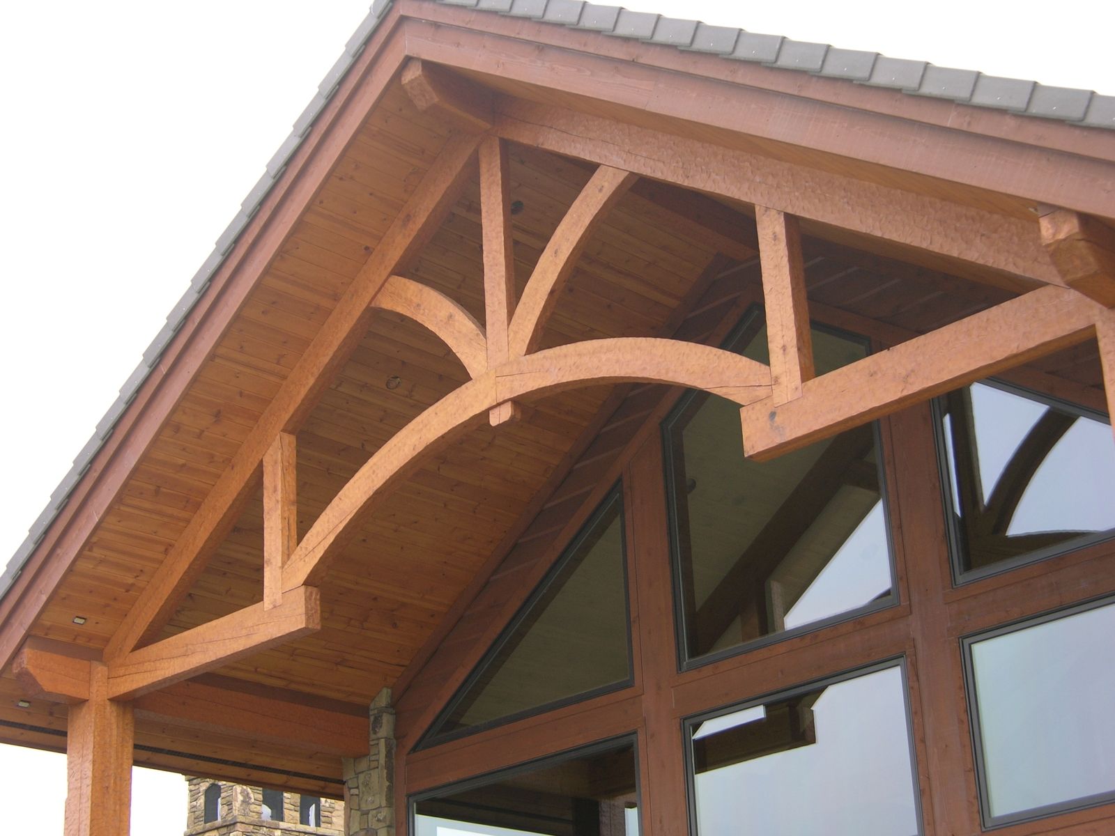 Custom Made HandHewn Rustic Timber Frame Trusses by Master Woodworks, Inc.