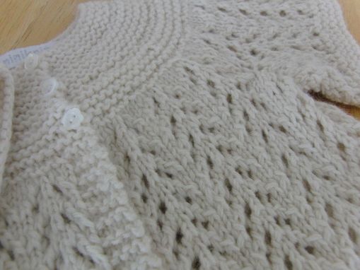 Custom Made Christening Cashmere Sweater Set - Sweater, Hat And Booties