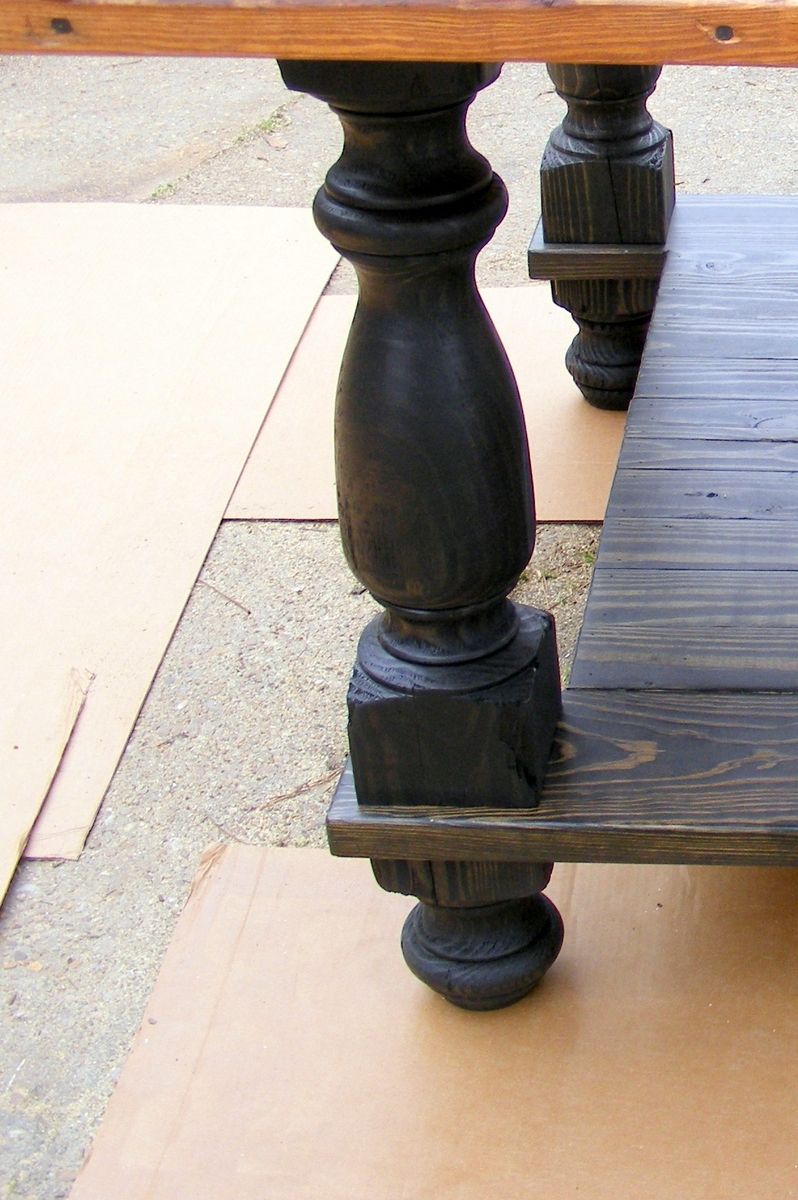 Hand Made Kitchen Island Ebony And Barnwood Finish Top Completely