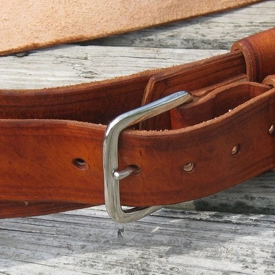 Hand Made Western Gun Belt And Double Loop Holster by Red Wolf Leather