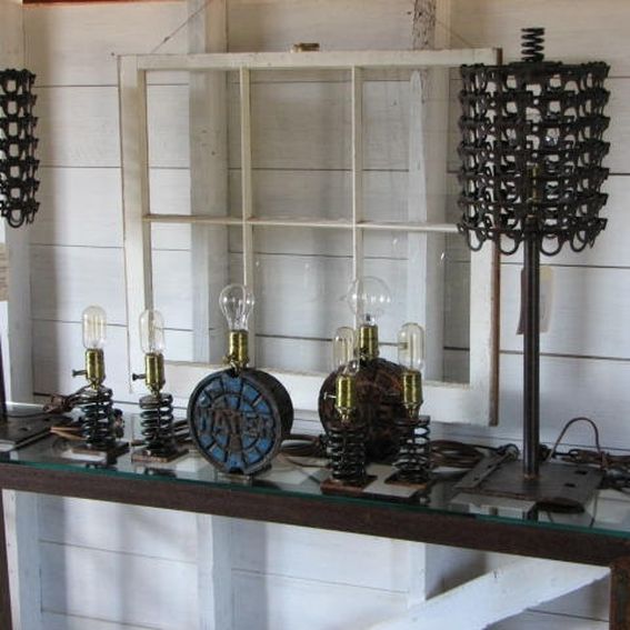 Hand Made Industrial Repurposed Metal Table With Glass Top by Snodon