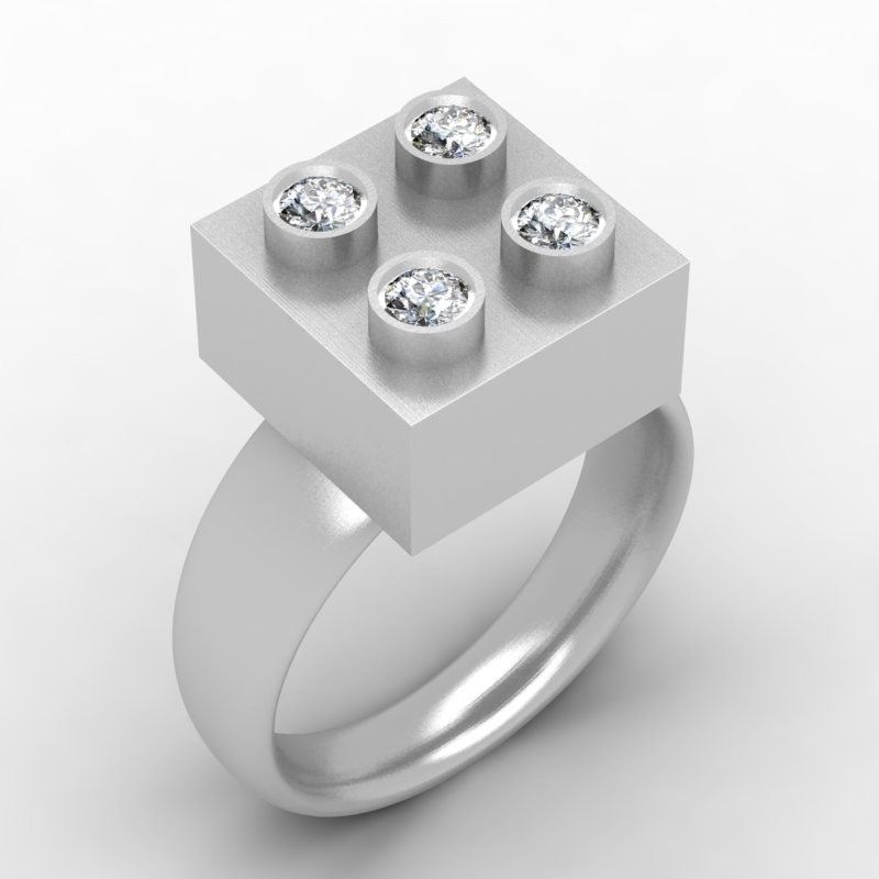 Handmade Building Block Ring by Paul Michael Design