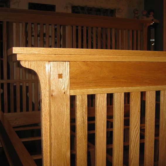 Custom Made Mission Style Red Oak Bed by Duczynski Woodworking