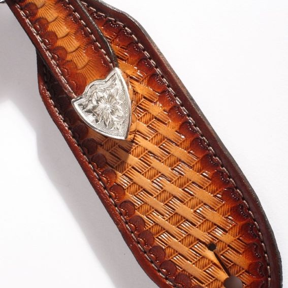 Custom Brown Western Guitar Strap by Margaret Vera