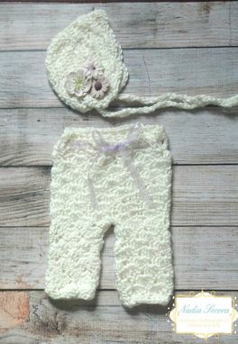 Custom Made Baby Bonnet And Pants Set