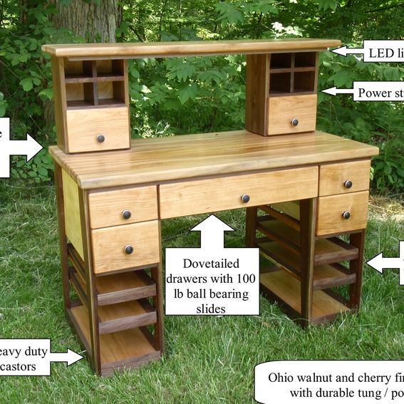Hand Made Hobby Work Bench/Desk/Table by Custom Furniture Creations