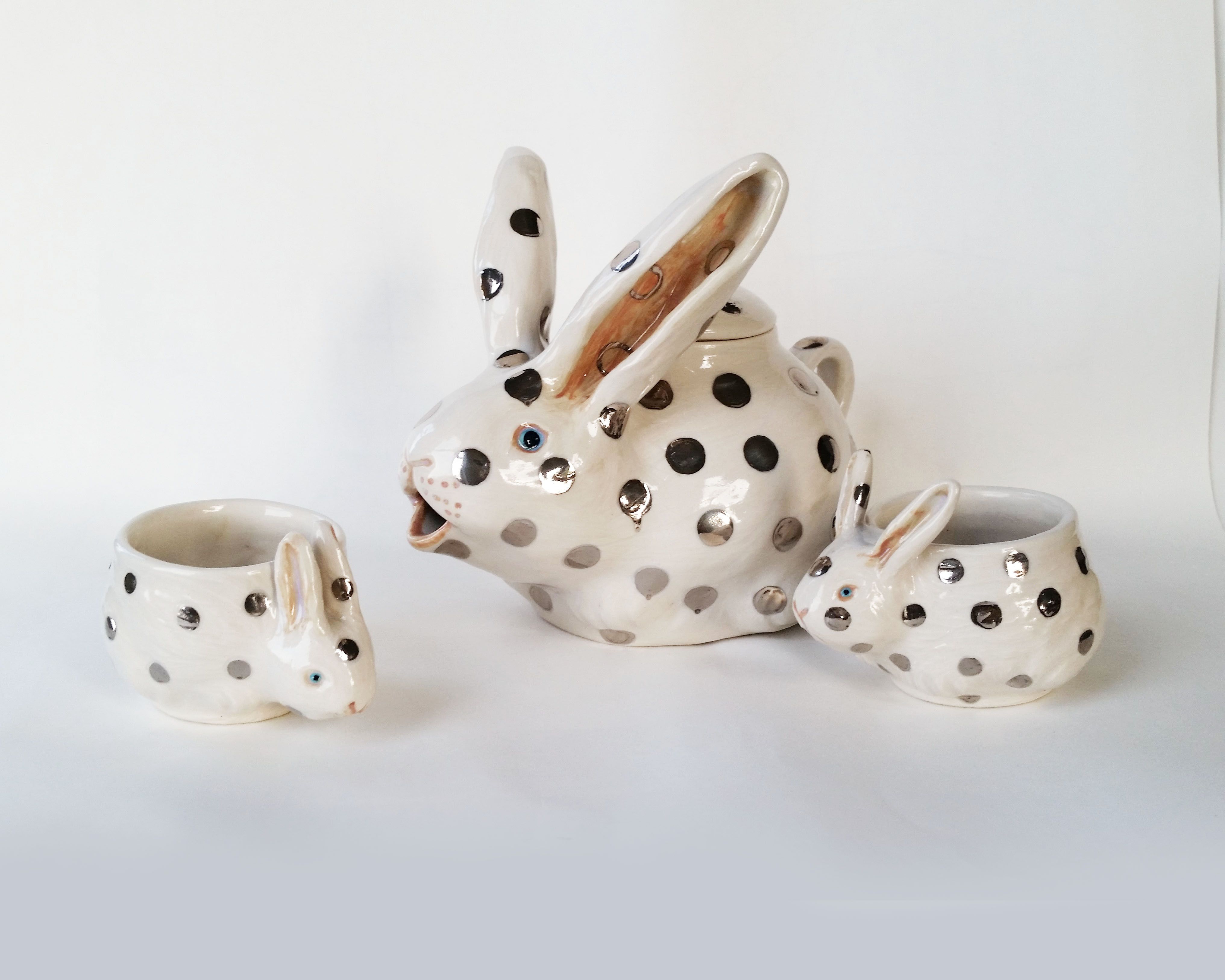 Buy Custom Made Rabbit Tea Set, made to order from Sara E. Lynch