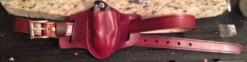 Custom Made Molded Leather Folding Knife Sheath With Matching Belt