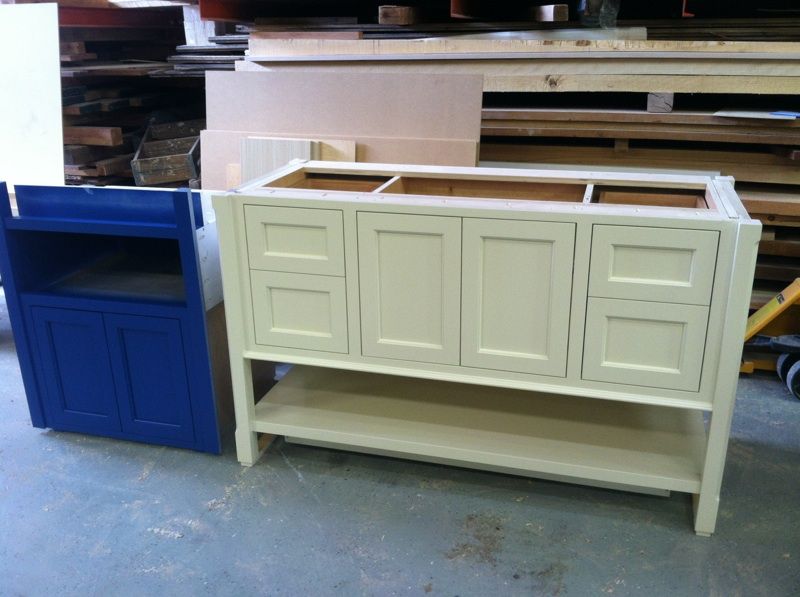 Hand Crafted Custom Vanity With Open Storage by Fine Creations Works in