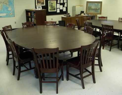 Custom Made Oval Classroom Table With Pull-Out Sliders