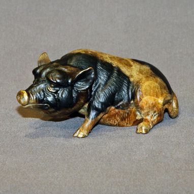 Custom Made Bronze Pig Figurine Statue Sculpture Swine Art Limited Edition Signed Numbered