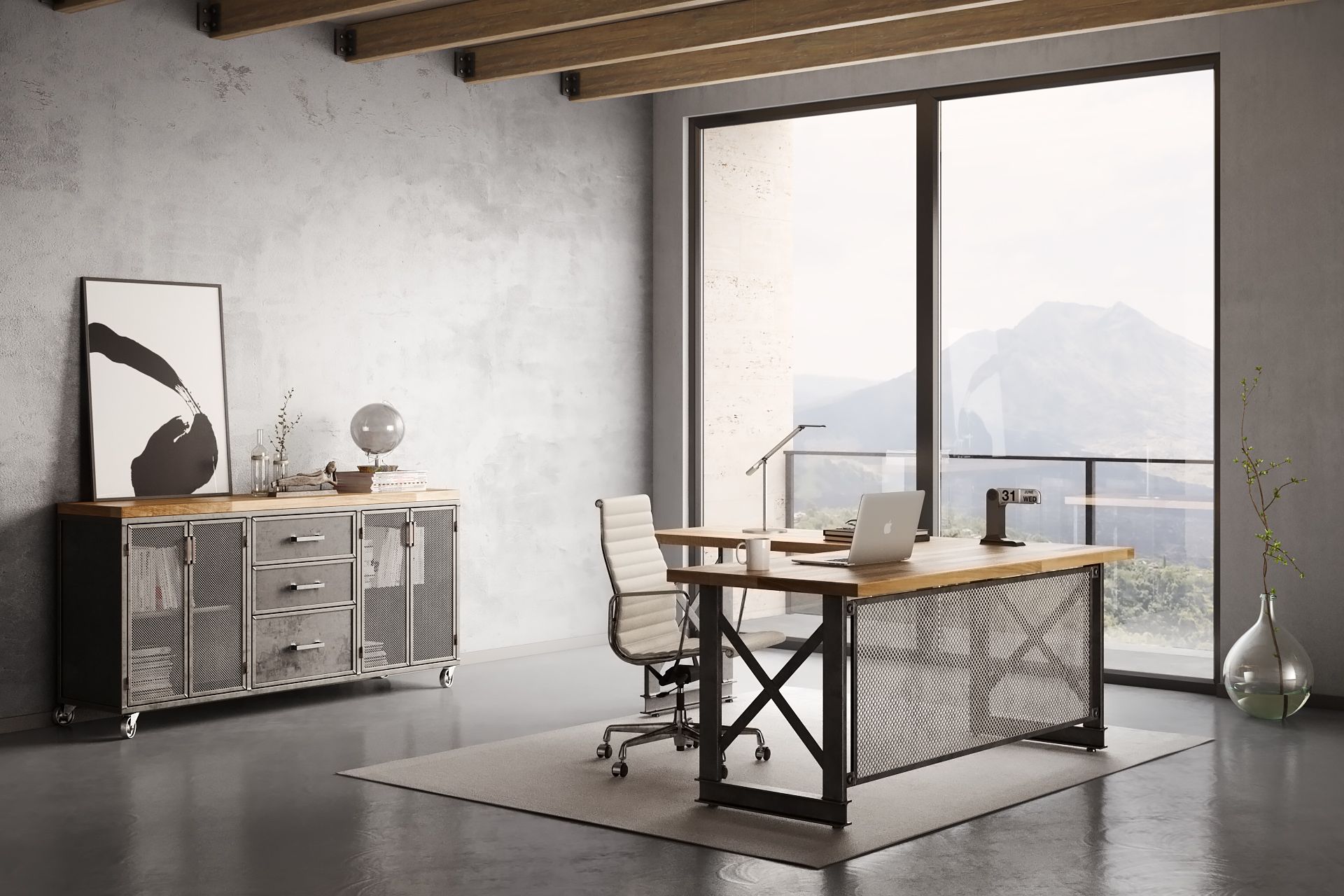 Handmade The Carruca Desk by Iron Age Office