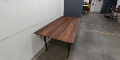Custom Made Mid-Century Modern Solid Walnut Dining Table (Or Desk)