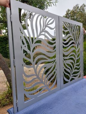 Custom Made Contemporary Leaf Metal Art Tree Double Gate Sale Iron Garden Estate Modern Iron