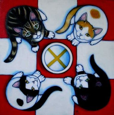 Custom Made Commission An Oil Painting Of Your Cat Family