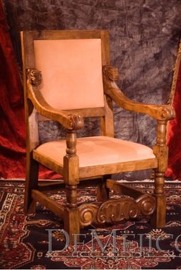 Custom Made Mesquite Lion Chair