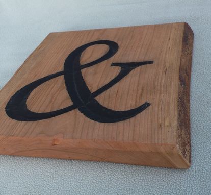 Custom Made Garny - Hand Carved Ampersand From Live Edge Cherry Wood