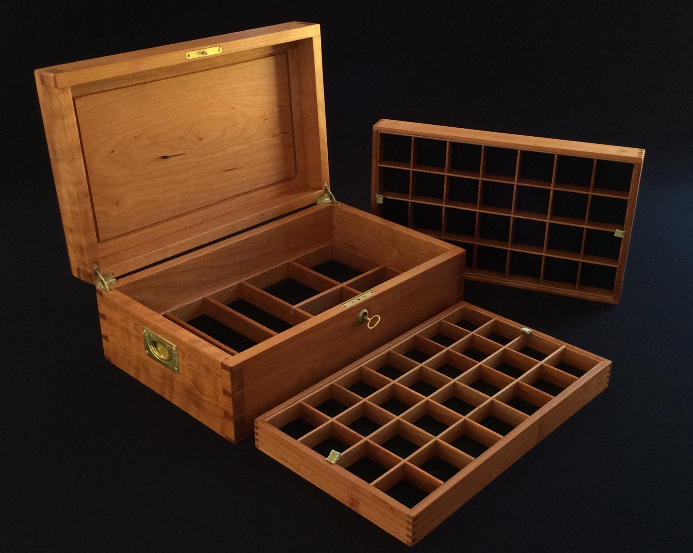 Custom Large Jewelry Box In Cherry Wood by David Klenk