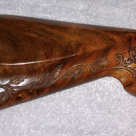 Custom Made Roses On Rifle by Custom Gunstock Carving | CustomMade.com