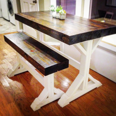 Custom Made Custom Farm Dining Or Breakfast Table (With Optional Bench)