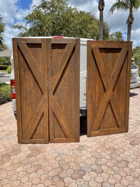 Custom Made Custom Made Barn Door Farmhouse Style Rustic Solid Cedar Wood| Barn Door -