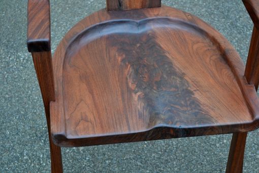 Custom Made Curvy Backed Walnut Arm Chair