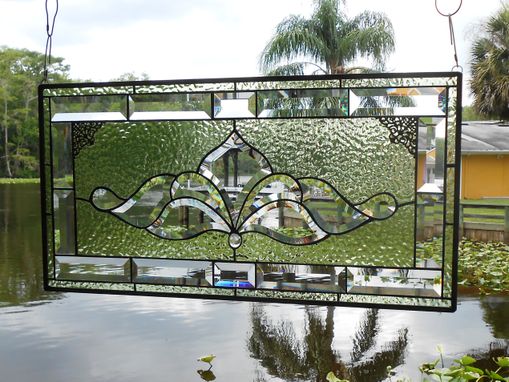 Custom Made Traditional Vintage Look Victorian Stained Glass Panel Window Transom