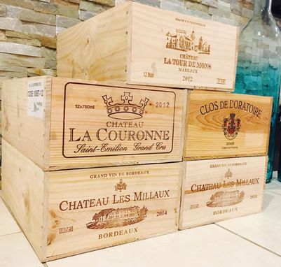 Custom Made 5 French Original Twelve Count Bottles Wine Crates