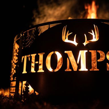 Custom Made Personalized Deer Scene Fire Pit Ring