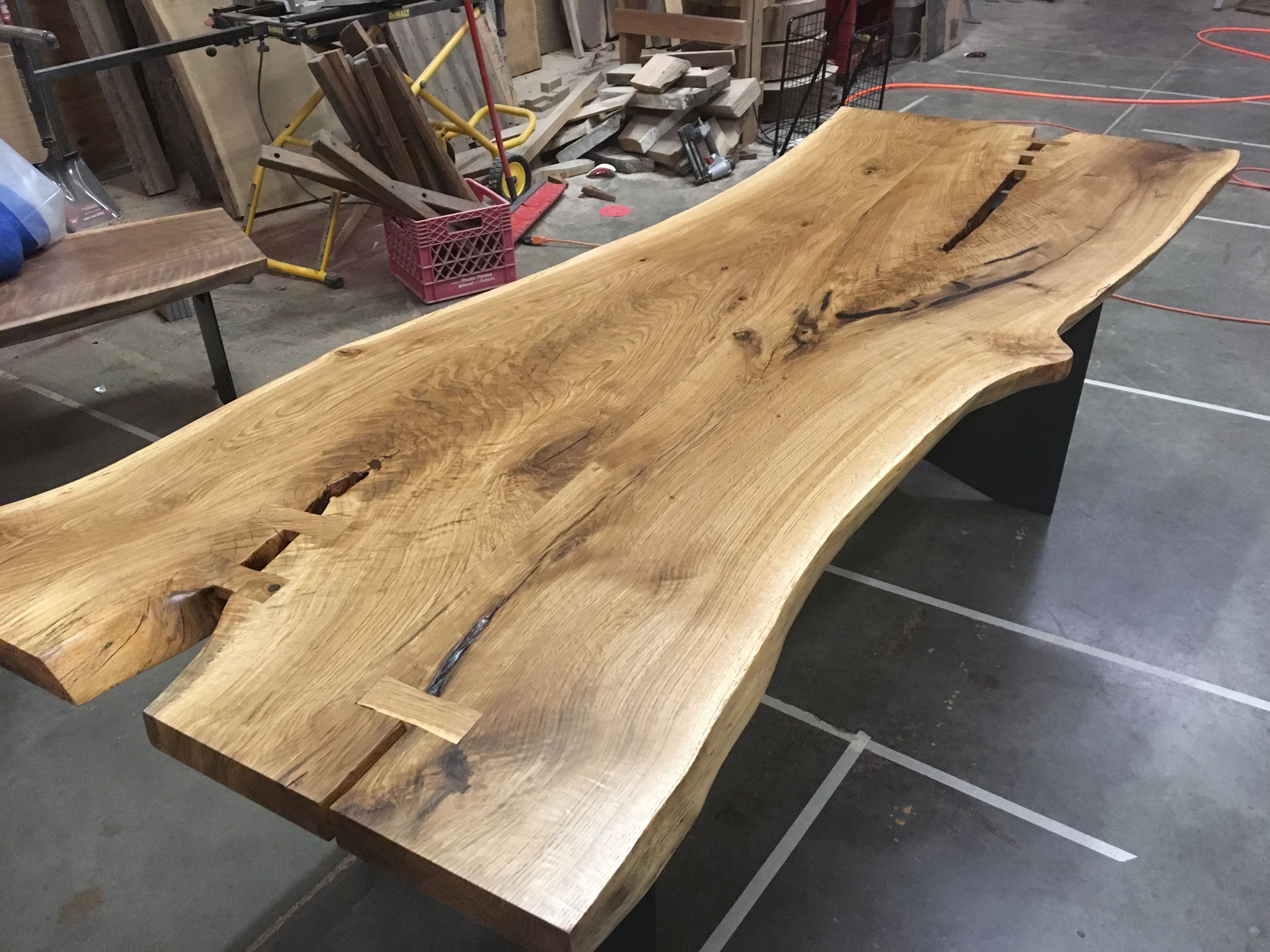 Buy Custom Made Live Edge White Oak Desk, made to order from KC Custom