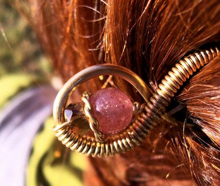Custom Made Brass Hair Fork With African Ruby "Oh Ruby"