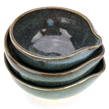 Custom Made Prep Bowls Cups Stoneware-Porcelain Ceramic In Denim