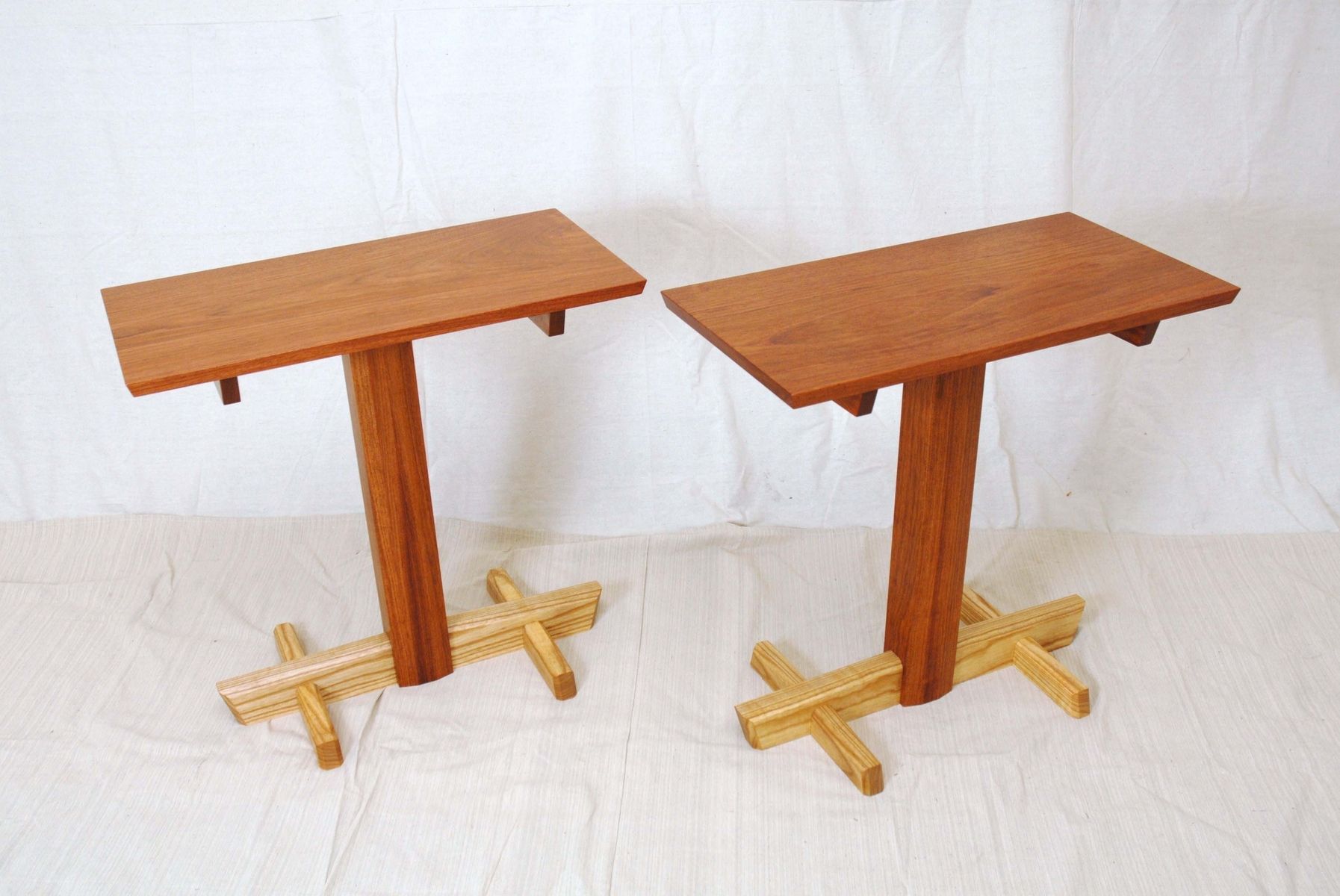Custom Asian Post And Beam Side Tables by Natural Mystic Woodwork