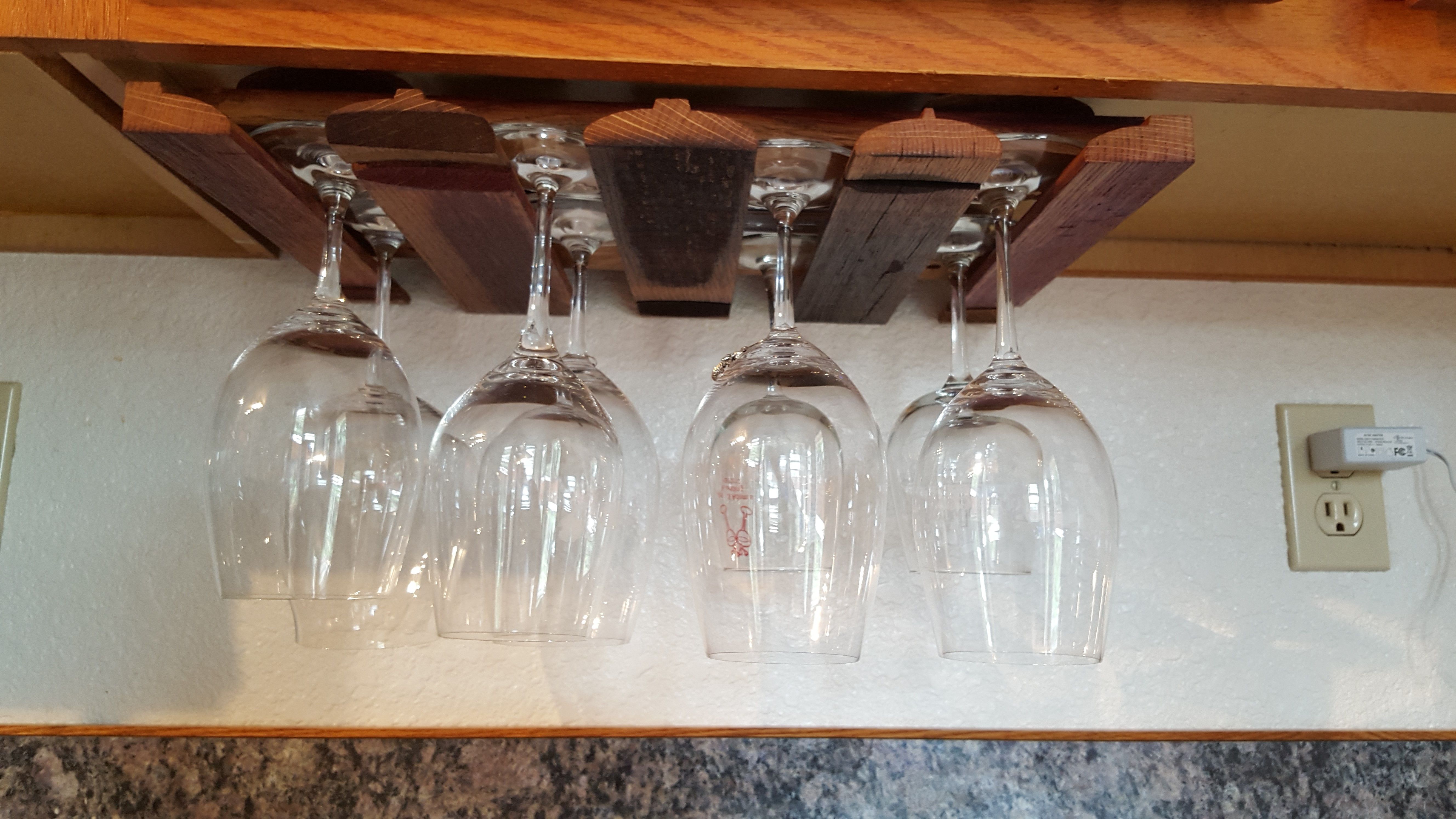 Buy Hand Made Wine Barrel Under Wine Glass Rack, made to order from Wine Cask Woodwork