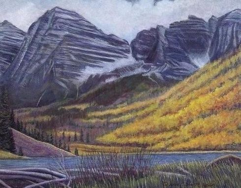 Custom Made Maroon Bells, Autumn Snow (Colorado Fall) Painting - Fine Art Print On Stretched Canvas