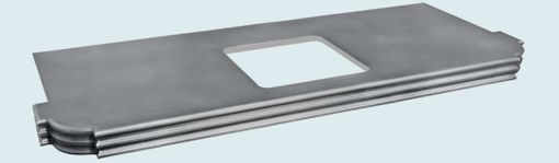 Custom Made Zinc Countertop With Scroll Corners & French Edge