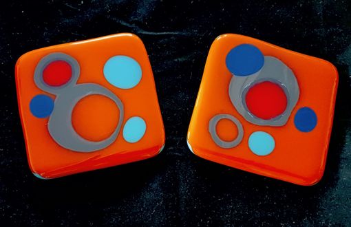 Custom Made Seed Coasters (Pair) - Fused Glass