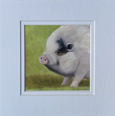 Custom Made Animal Art Print - Potbellied Pig Fine Art Giclee - Teacup Pig- Miniature Pig-Potbelly Pig